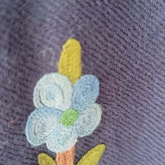 Novica 100% Wool Elegant Navy Floral Embroidered Shawl - Picture 7 of 8